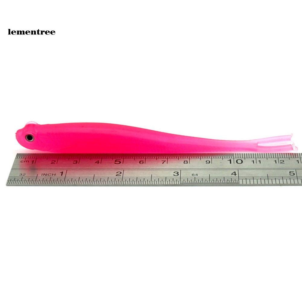 Bộ 10 Mồi Câu Cá Giả Bằng Nhựa Mềm Mắt 3D Nhiều Màu Kích Thước 13cm