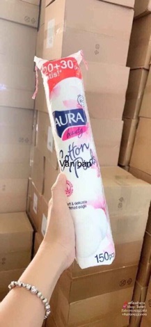 Bông tẩy trang aura 150 miếng