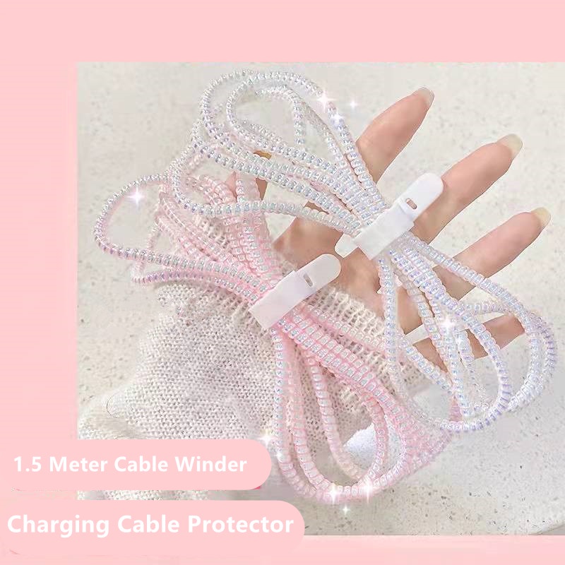 4Pcs/set Gradient Color Data Cable Protective Case Suitable for Iphone Original Charging Cables Anti-breaking