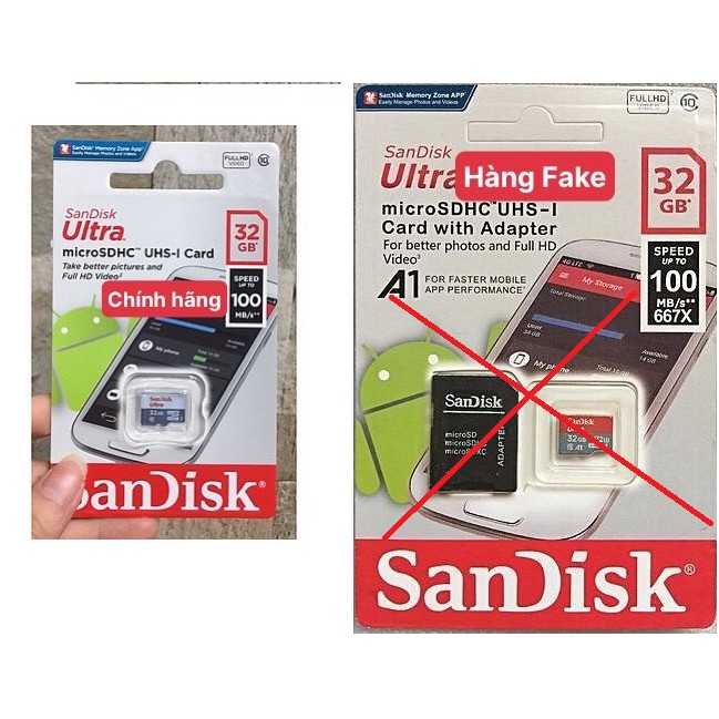 Thẻ nhớ 32GB 64Gb Sandisk Kingston Kioxia class 10 dùng cho điện thoại camera BH 7 năm chính hãng