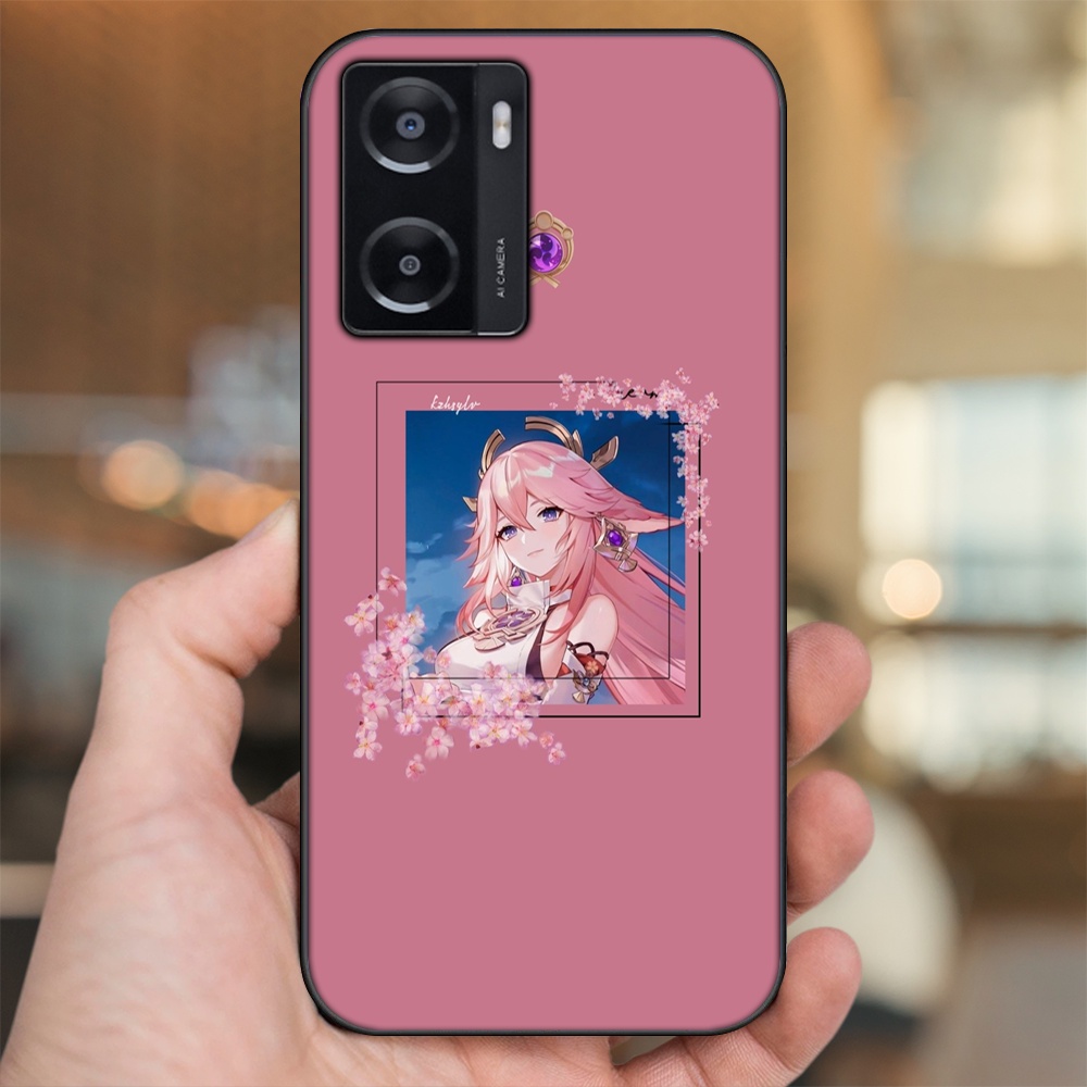 Ốp lưng Oppo A57 4G viền đen in hình Yae Miko Genshin Impact