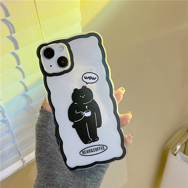 Ốp Điện Thoại Tpu Silicon Hình Gấu Uống Cà Phê Cho Iphone 13Pro 12 xs 11 xr-14