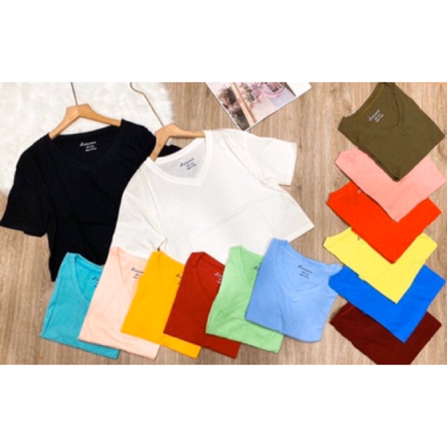 Áo thun giấy croptop cổ tim siêu hot