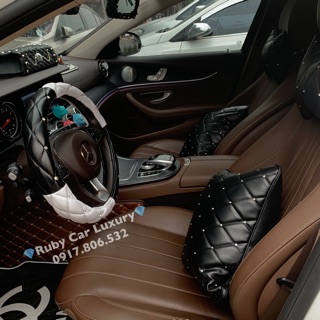 Bọc vô lăng Luxury cao cấp đính đá đen trắng