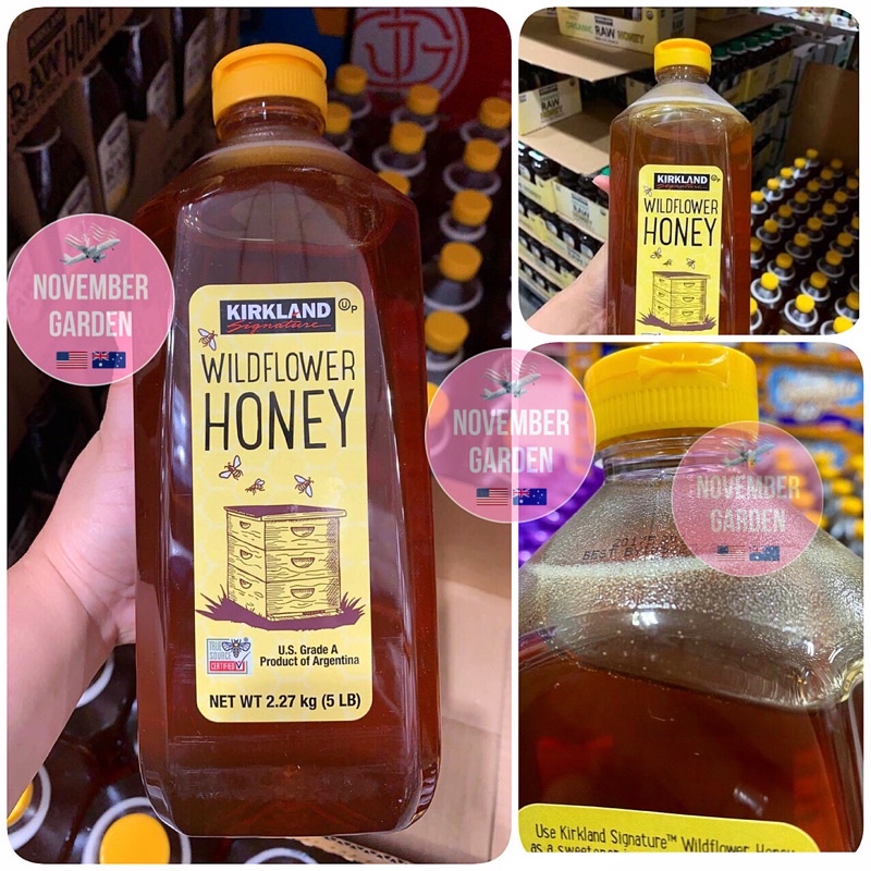 Mật ong Kirkland Wildflower Honey 2.27kg _ Mật ong tinh khiết hữu cơ nguyên chất