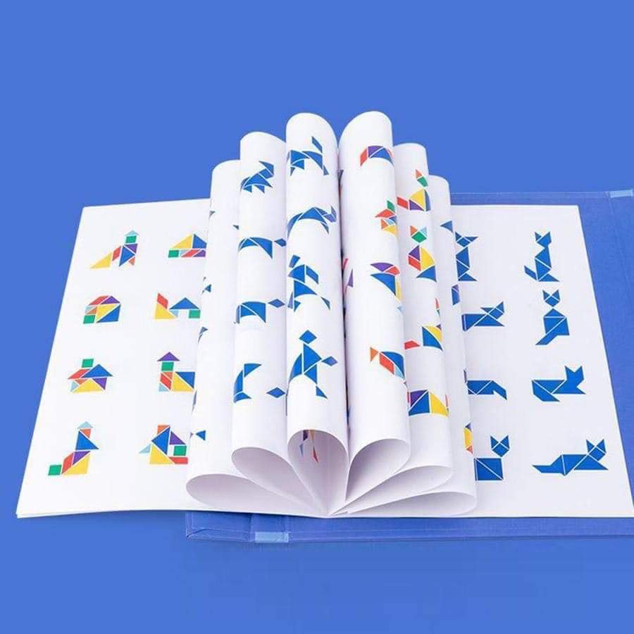 Đồ chơi xếp hình gỗ Tangram 7 mảnh nam châm cho bé phát triển tư duy