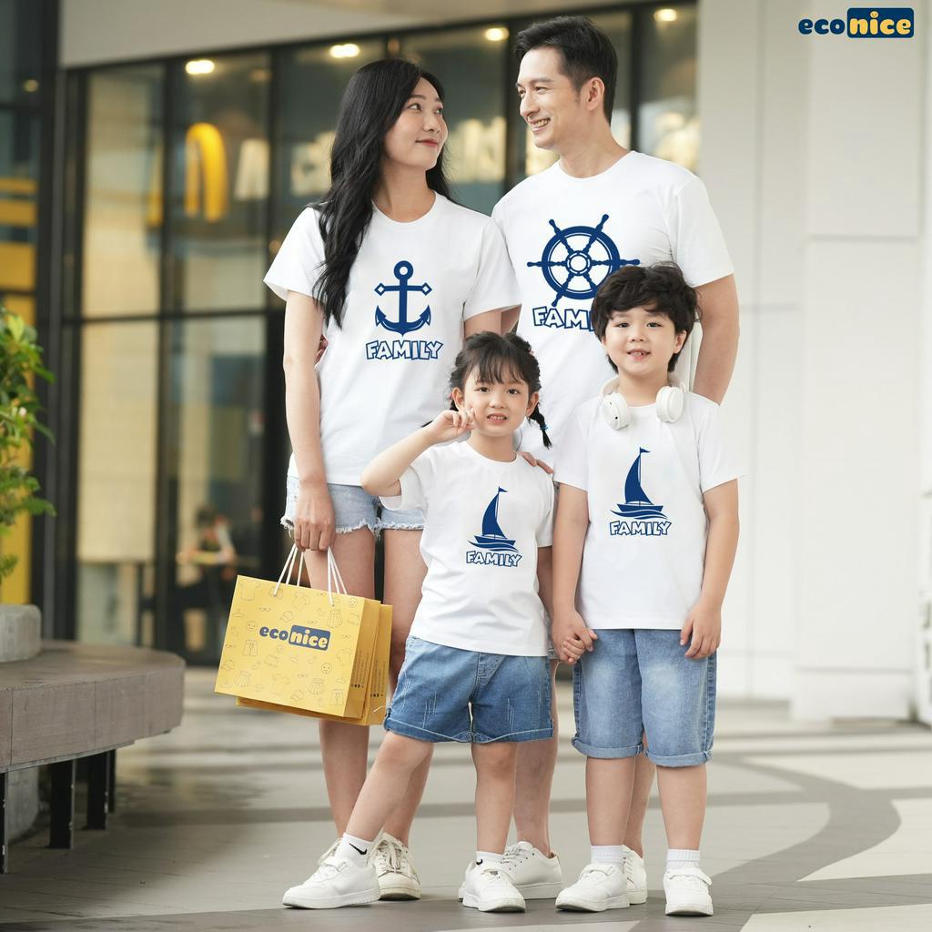 Áo gia đình . Đồ gia đình . Áo đi biển .Áo Gia Đình 3 Người . Chất liệu thun cotton loại 1 đủ size từ 8 đến 100kg .