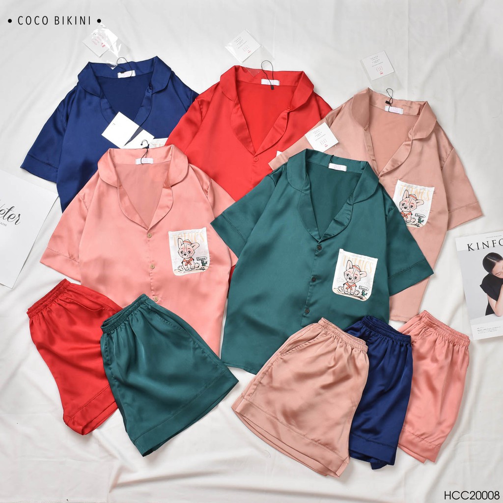 𝑪𝑶𝑪𝑶 𝑩𝑰𝑲𝑰𝑵𝑰 Bộ Đồ Ngủ - Đồ Mặc Nhà Lụa Satin ( HCC20008 ) | BigBuy360 - bigbuy360.vn