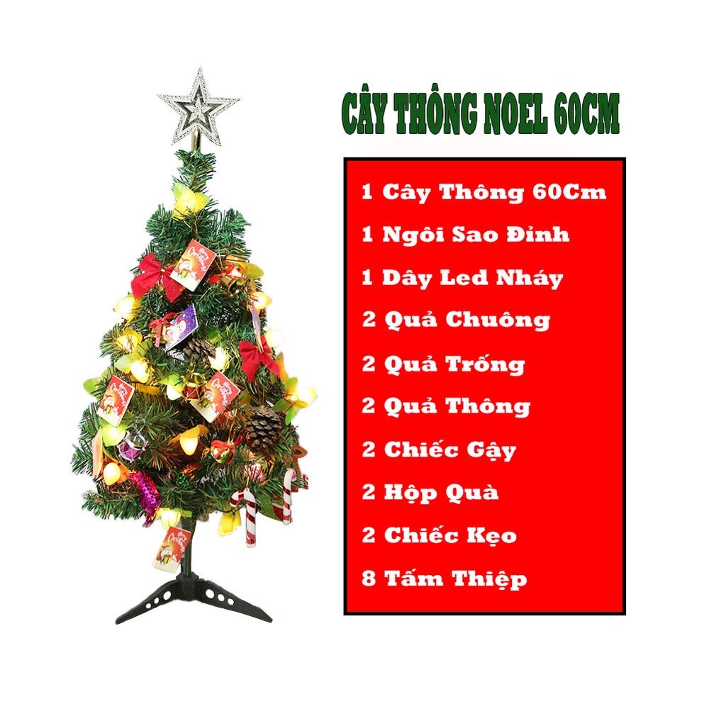 Cây thông noel mini 60cm để bàn trang trí nhà cửa, phòng khách, phòng ngủ cho mùa giáng sinh đẹp giá rẻ tại Thủ Đức