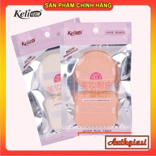 Bông phấn Keli Non Irritating 1 vuông 1 tròn tán phấn phủ mềm mịn với da No.4039