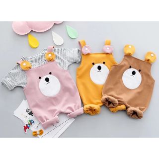 Set Yếm gấu sọc bé trai và gái