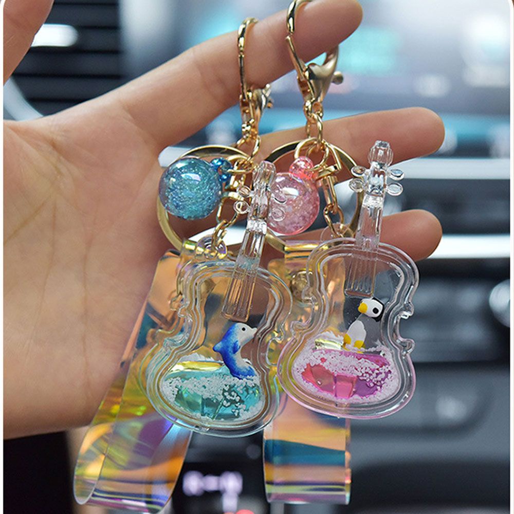 Móc Chìa Khóa Hình Đàn Violin Bằng Acrylic Thời Trang Nhiều Màu Sắc