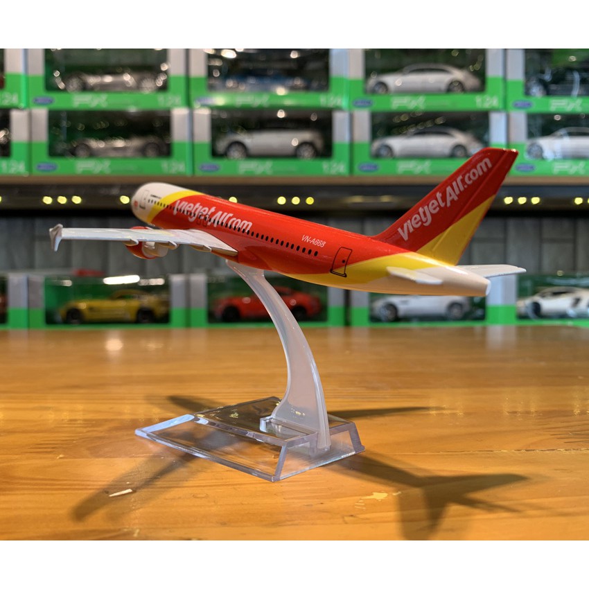 Mô hình máy bay Airbus A320 Vietjet Airline Everfly 16cm