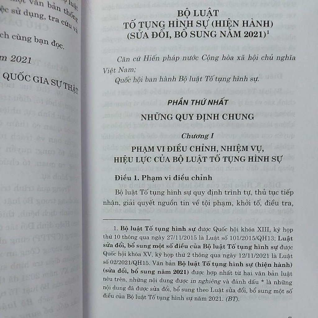 Sách luật - Bộ luật Tố tụng Hình Sự (Hiện Hành, Sửa đổi bổ sung năm 2021)