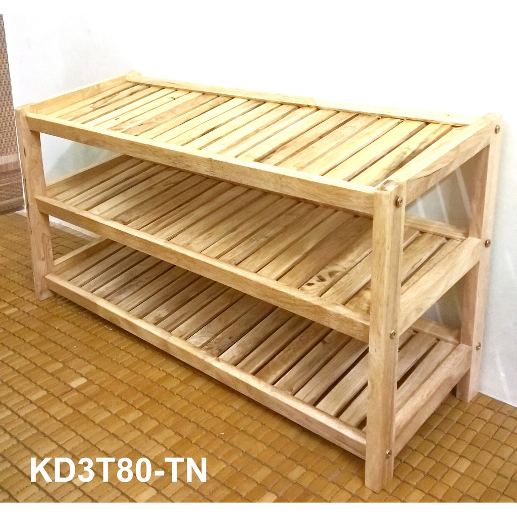 Kệ để đồ giày dép 3 tầng sea decor gỗ cao su tự nhiên, bền chắc, chống mọt, thuận tiện khi cất và lấy giầy dép