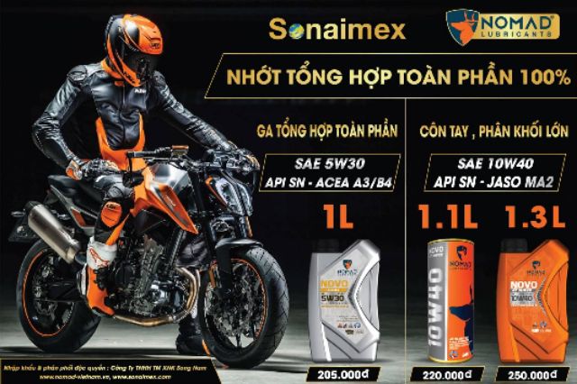 Mua nhớt Tổng hợp toàn phần NOMAD API SN Tặng phễu thay nhớt