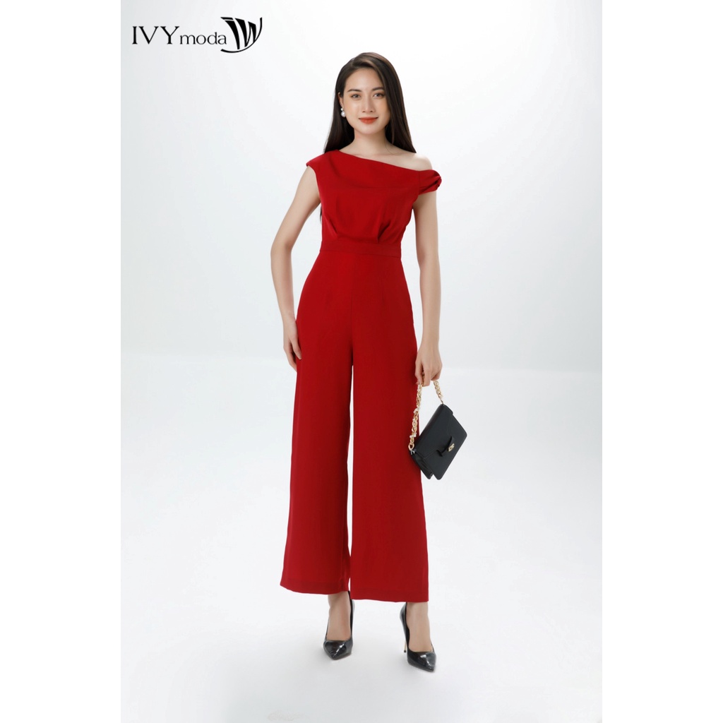 Jumpsuit nữ nhấn lệch vai IVY moda MS 18B8792