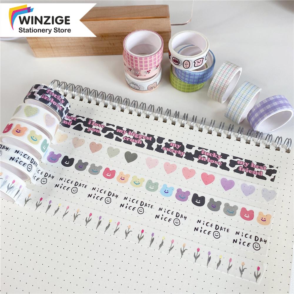 Cuộn Băng Dính Washi Winzige Họa Tiết Hoa Tulip Đáng Yêu Để Trang Trí Sổ Tay