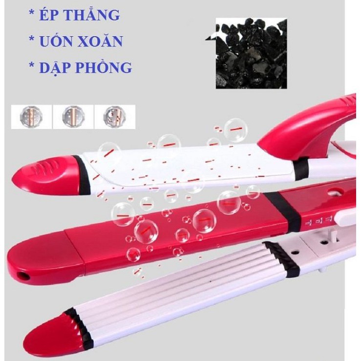 Máy Làm Tóc 3 In 1 SONAR 710, Dụng Cụ - Uốn Tóc - Duỗi Tóc - Dập Xù - Làm Xoăn 2020