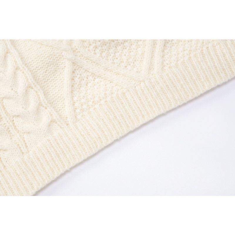 Áo Sweater Dệt Kim Tay Dài Cổ Tròn Dáng Rộng Thời Trang Cho Nữ