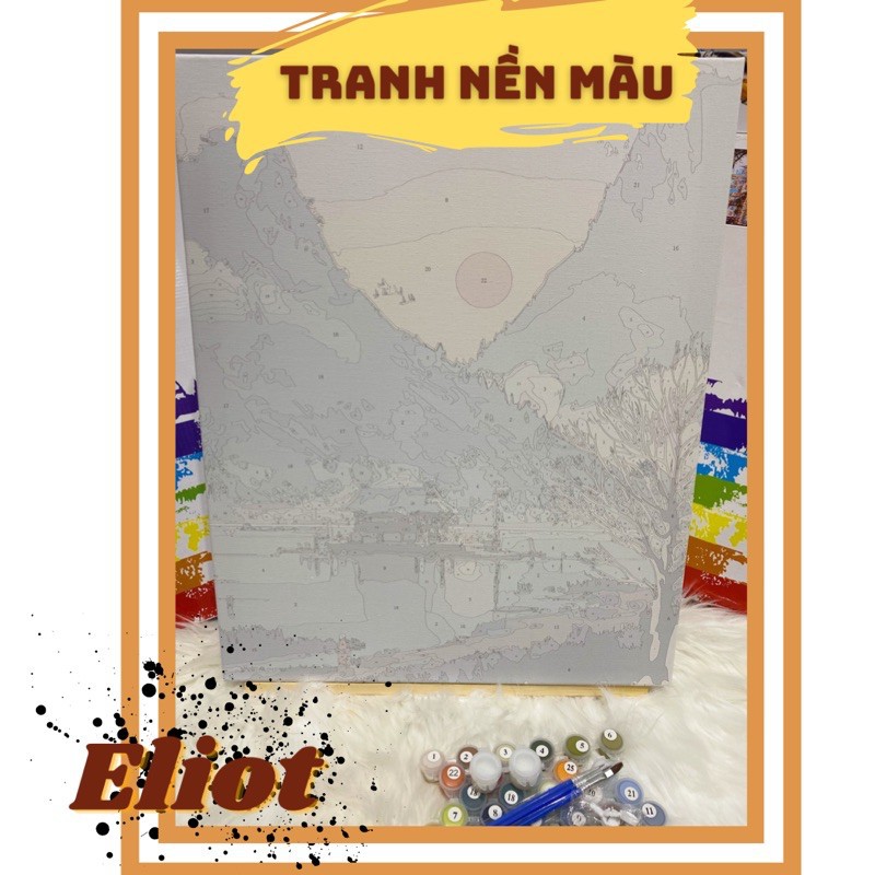 ▨✳☜[ LINK HÀNG SẴN ] Tranh sơn dầu số hoá DIY/tranh tô màu theo số kích thước 40x50 đã căng khung