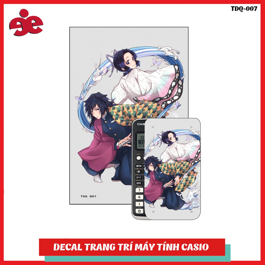 Decal trang trí máy tính casio thanh gươm diệt quỷ TDQ-007