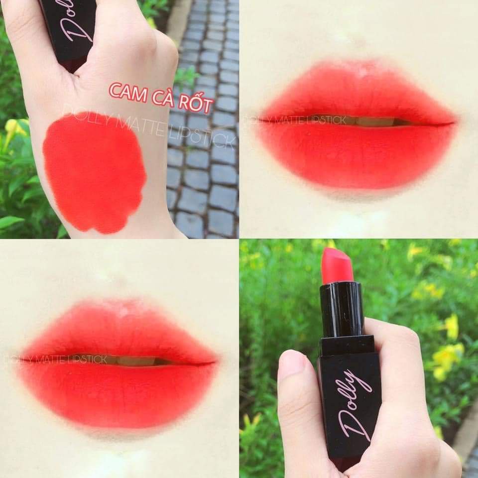 [Cam Cà Rốt] Son  Sáp Phủ Phấn Dolly Không Chì Màu Cam Cà Rốt | BigBuy360 - bigbuy360.vn