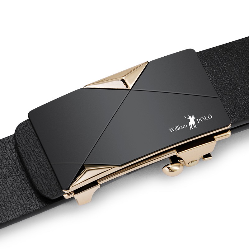 Thắt lưng Nam thời trang - da bò, mặt kim loại cao cấp nhập khẩu chính hãng William Polo - Bảo hành 12 tháng