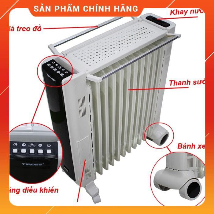 Máy sưởi dầu Tiross 11 thanh TS9212 | TS9213 | TS9215 | TS9218, Có khiển [ Hàng chính hãng, BH 1 năm ]