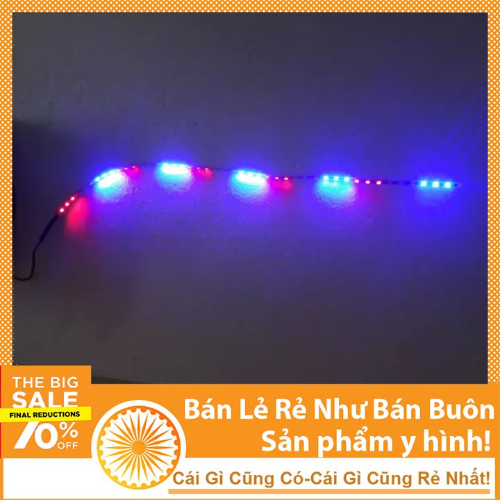 Anasa Led Dây Trang Trí Xe Máy 12VDC dài 50cm Loại 3 Màu Sắc Nháy Đuổi Anasa