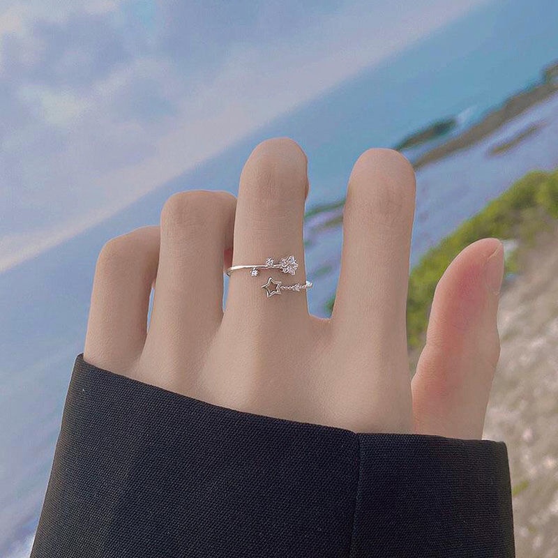 Nhẫn Hở Bằng Hợp Kim Họa Tiết Ngôi Sao Thời Trang Phong Cách Hàn Quốc Dành Cho Nữ NZJR