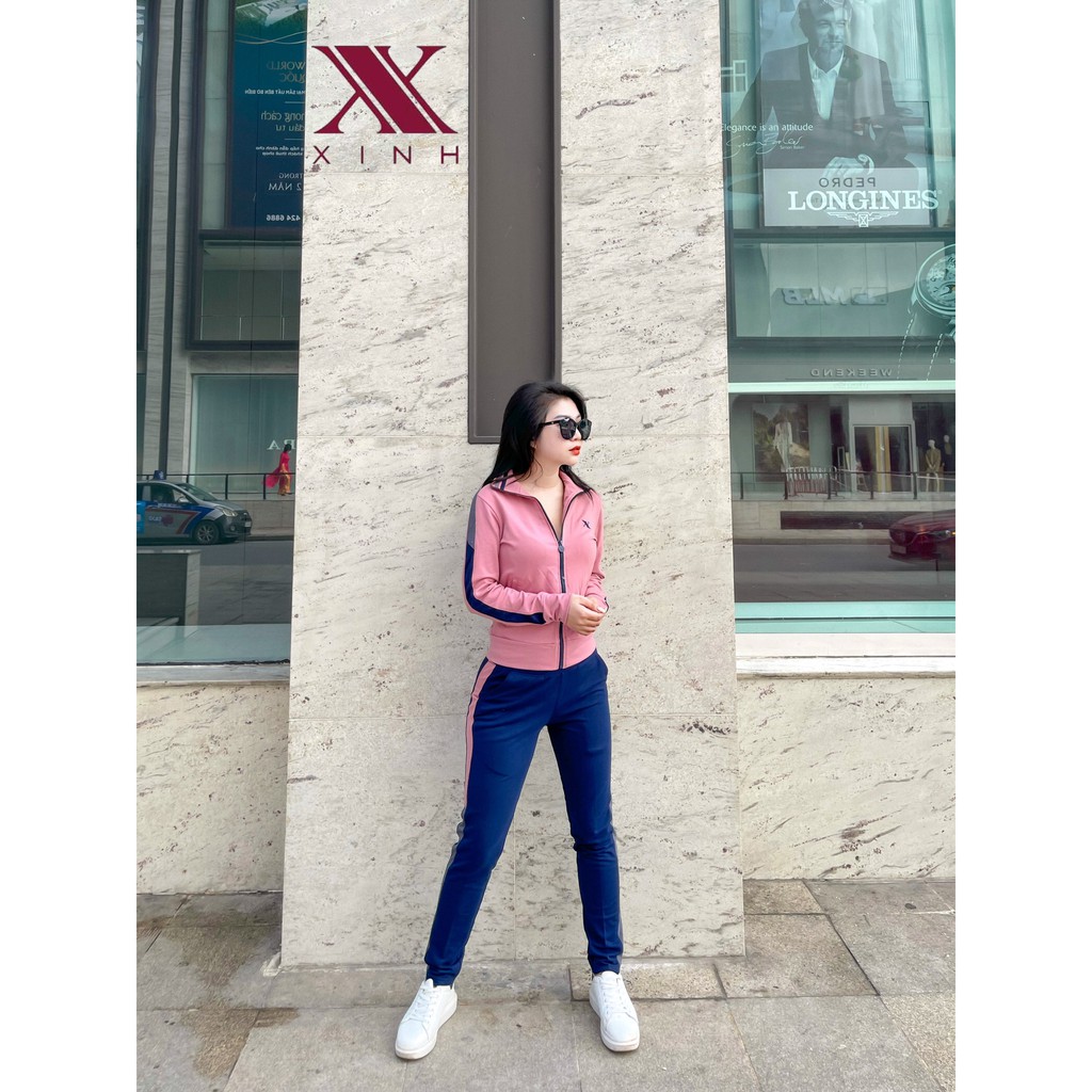 Bộ thể thao kéo séc cotton da cá Xinh Fashion Home Wear X495