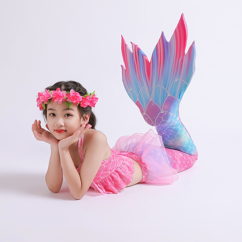 Bộ Đồ Bơi Ba Mảnh Hóa Trang Nàng Tiên Cá Dành Cho Bé Gái