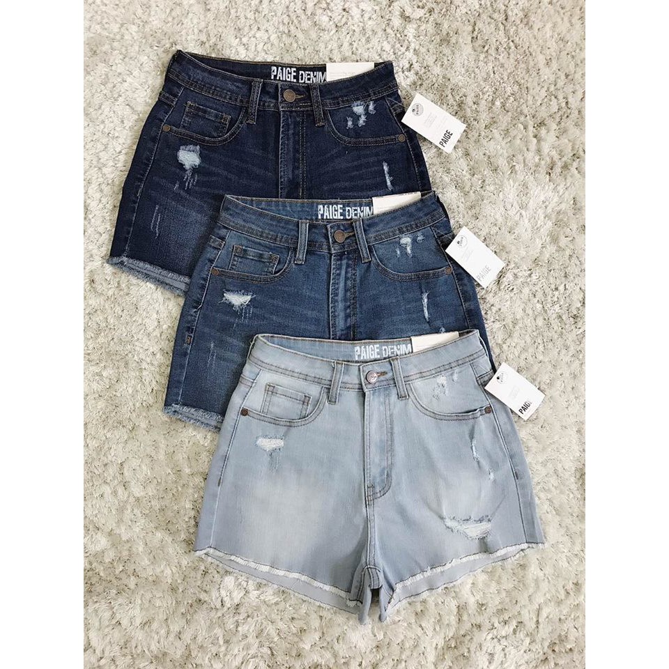 Short jeans Paige Denim ống dài rộng \ lưng siêu cao chất siêu đẹp form rất bụi bặm nha,tuy vả