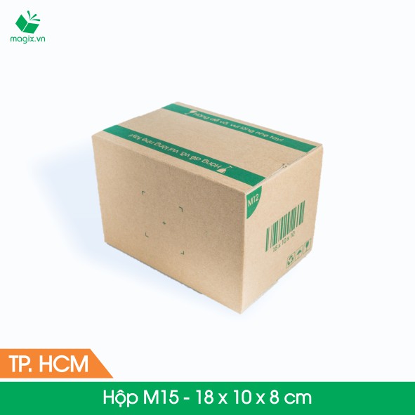 M15 - 18x10x8 cm - 100 Thùng hộp carton + tặng 50 decal HÀNG DỄ VỠ