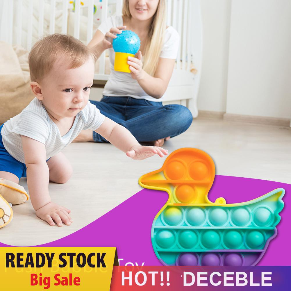 Pop It Fidget Đồ chơi Duck Shape Funny Anti Stress Puzzle Squeeze Đồ chơi Push Bubble Sensory Đồ chơis
