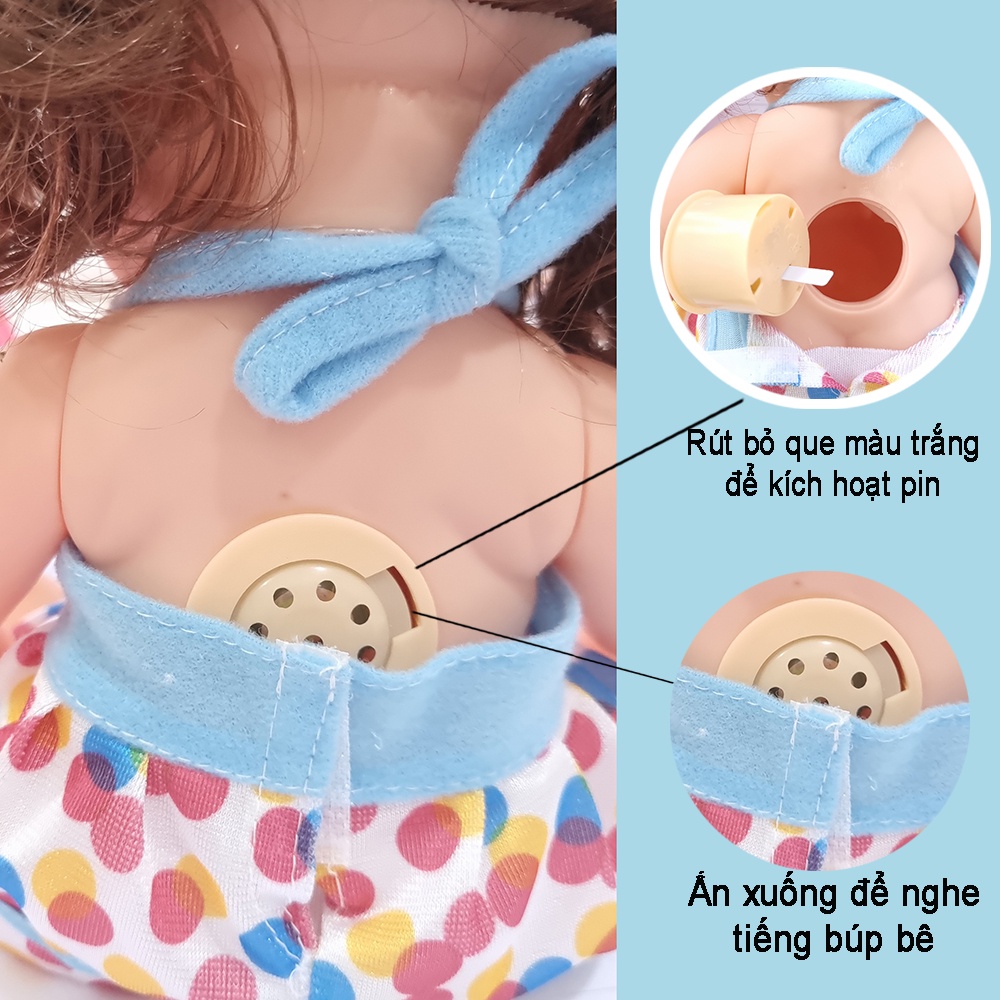 Đồ Chơi Búp Bê Cho Bé Gái Xinh Xắn Biết Khóc Biết Cười - Kèm Túi Đựng Hình Ba Lô