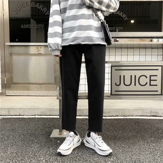 Quần jean rách gấu màu đen, phong cách đường phố vải dày dặn, không phai không xù R01- Z01 Town