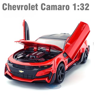 Ô tô đồ chơi trẻ em xe Chevrolet Camaro 1:32 mô hình xe bằng sắt có âm thanh và đèn