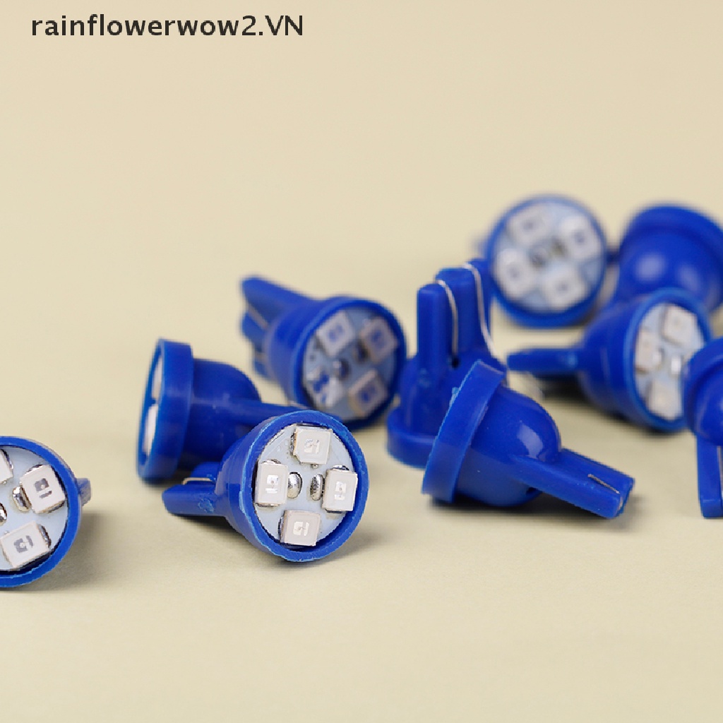 Bộ 10 Đèn LED T10 4-SMD W5W 194 2825 Ánh Sáng Xanh