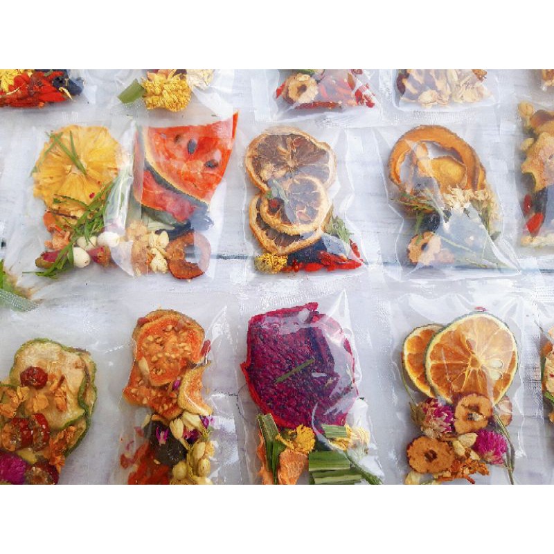 10 gói Detox, 1 gói 5-6 vị hoa quả như hình giúp giảm cân thanh lọc cơ thể giảm căng thẳng lo âu giữ dáng