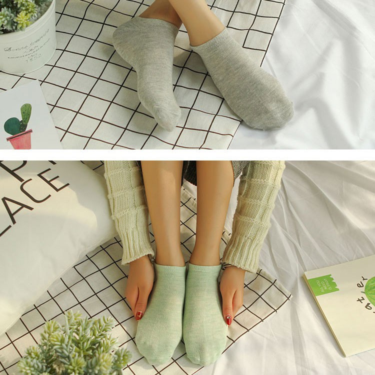 [COMBO 10 ĐÔI] Tất Nữ Cổ Ngắn chuẩn xuất Nhật, Vớ Nữ Cotton Co Giãn Cao Cấp, Mềm mịn, êm chân - CB024