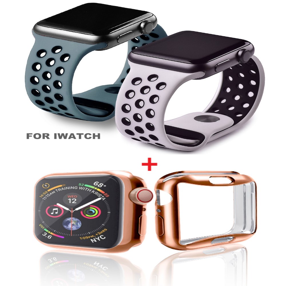 Dây Cao Su Nike Sport vs Ốp TPU Bảo Vệ Màn Hình Apple Watch Series 7/6/5/SE/4/3/2/1 Size 38-40-41-42-44-45