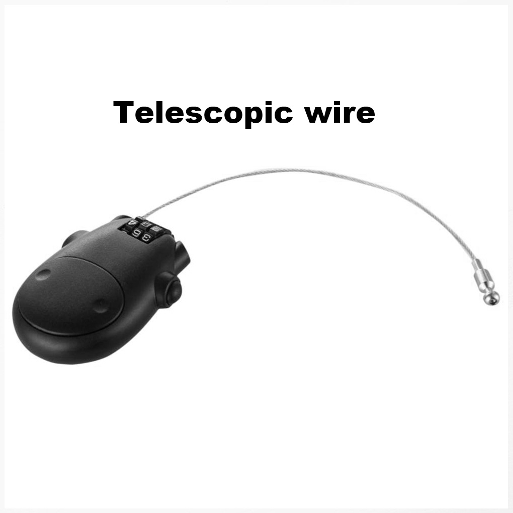 Helmet Coded Lock Telescopic Steel Cable Motorbike Combination Padlock Anti-theft Password Wheel Locking Tool