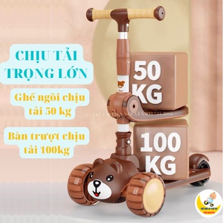 Xe Scooter cho bé , Chòi chân, Xe trượt cho bé có ghế ngồi, bánh có đèn có nhạc 3 in 1 chịu lực 90KG. hàng đẹp.