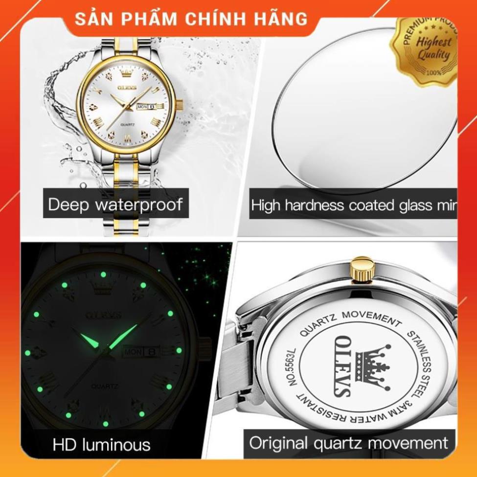 Đồng hồ nữ Đeo Tay  OLEVS 5563 Chống Thấm Nước Bằng dây đeo  Thép Không Gỉ Thời Trang