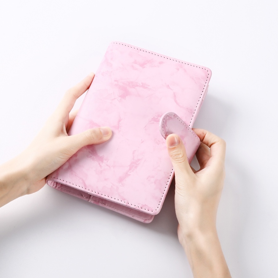 Túi Đựng Tài Liệu / Tiền Tiết Kiệm Khổ A6 6 Lỗ Bằng Chất Liệu PVC PU Có Khóa Kéo Có Thể Tháo Rời