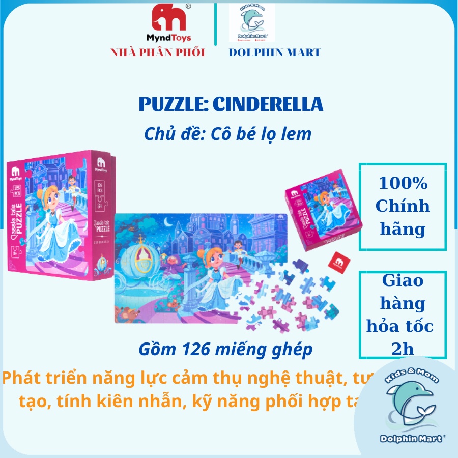 Đồ Chơi Xếp Hình MyndToys Classic Tale Puzzle Cinderella - Cô bé Lọ Lem Dành Cho Các Bé Trên 4 Tuổi