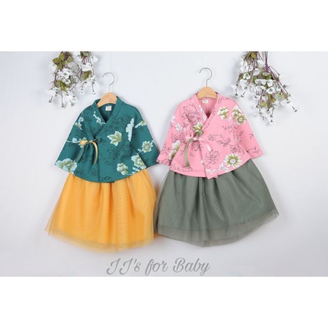 Set áo váy Hanbok thu đông cho bé gái- nhập Hàn (ảnh thật)