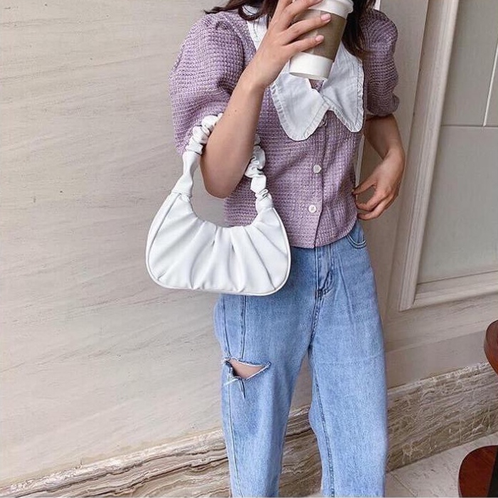 Túi Xách Nữ - Túi Kẹp Nách Da Mềm Xếp Li Quai Nhún Sang Trọng - TN02